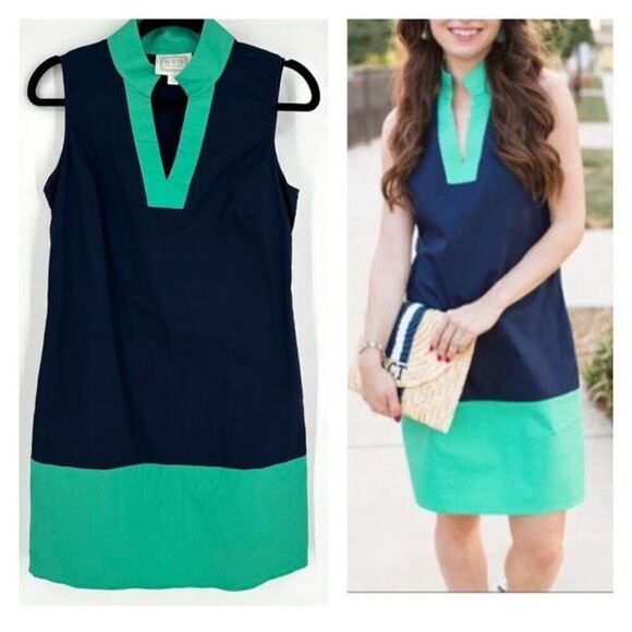 Sail to Sable Dresses & Skirts - SAIL TO‎ SABLE Tunic Shift Dress Womens Small Mint Green Navy Classic Colorblock